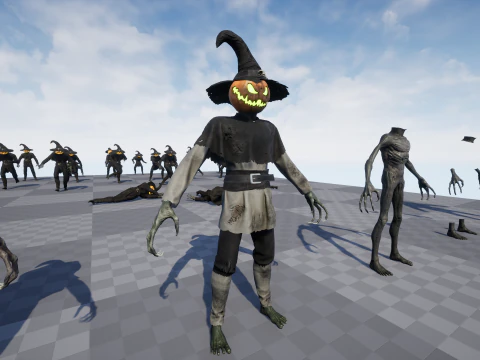Pumpkinhead Scarecrow 3D Model