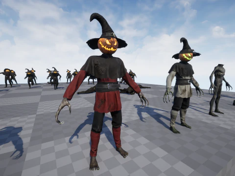 Pumpkinhead Scarecrow 3D Model