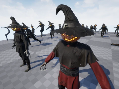 Pumpkinhead Scarecrow 3D Model