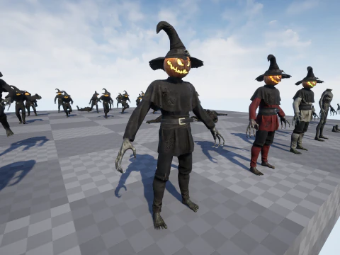 Pumpkinhead Scarecrow 3D Model