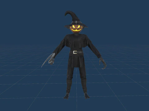 Pumpkinhead Scarecrow 3D Model
