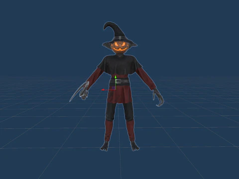 Pumpkinhead Scarecrow 3D Model