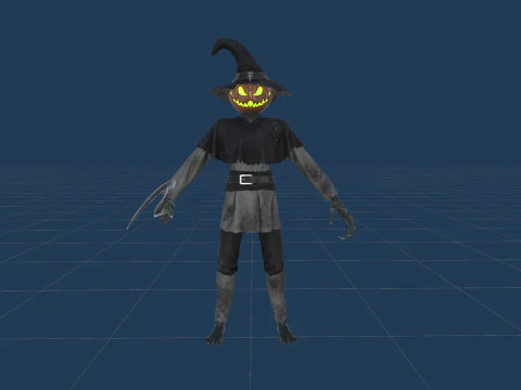 Pumpkinhead Scarecrow 3D Model
