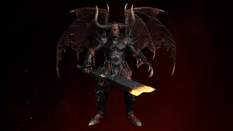 Demon Remastered 3D Model .c4d .max .obj .3ds .fbx .stl .blend