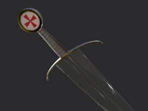 medieval templar sword 3D Model