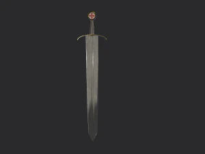 medieval templar sword 3D Model