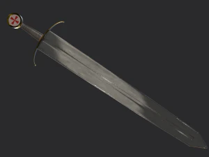 medieval templar sword 3D Model