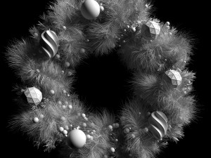 christmas wreath white Modelo 3D