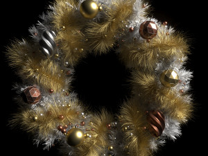 christmas wreath white Model 3D