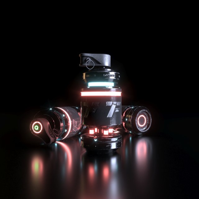 sci-fi grenade 3D Model .c4d .max .obj .3ds .fbx .stl .blend 