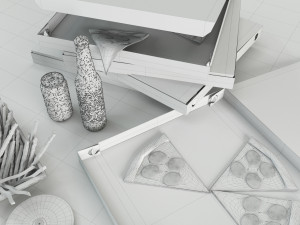 pizza set 3D 모델