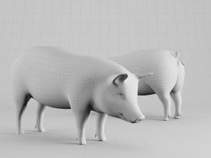 lowpoly pig 3Dモデル