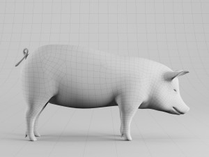 lowpoly pig 3Dモデル