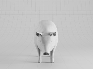 lowpoly pig 3Dモデル