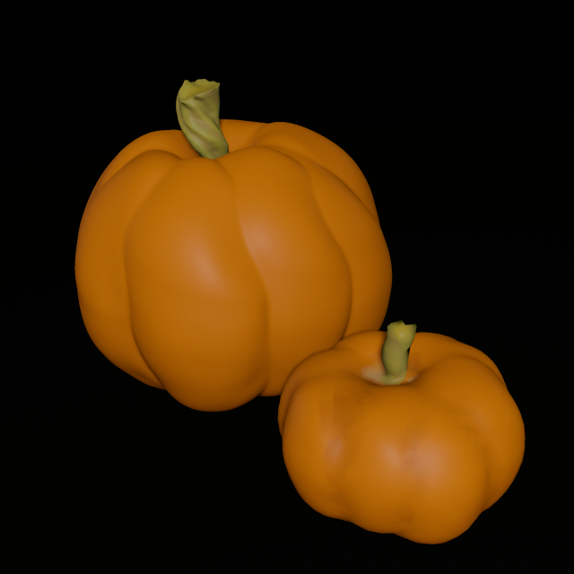 two pumpkins realistic pumpkin Modelo de Impressão 3D .c4d .max .obj .3ds .fbx .stl .blend 