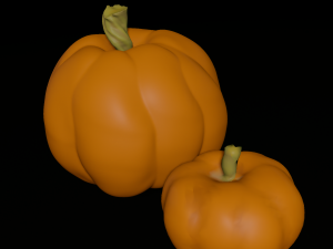 two pumpkins realistic pumpkin 3D Print Model