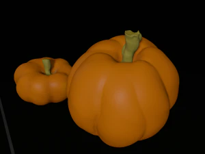 two pumpkins realistic pumpkin 3D Print Model