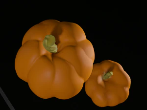 two pumpkins realistic pumpkin 3D Print Model
