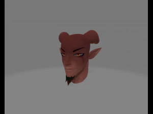 anime duivel mannelijk hoofd 3D Model