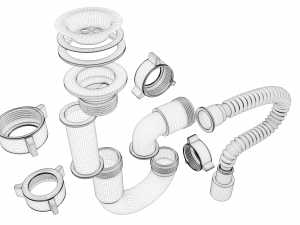 kitchen siphon 001 3D 모델