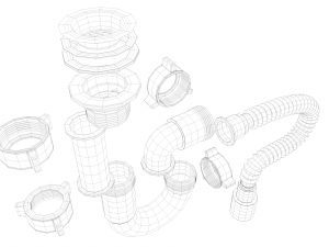 kitchen siphon 001 3D 모델