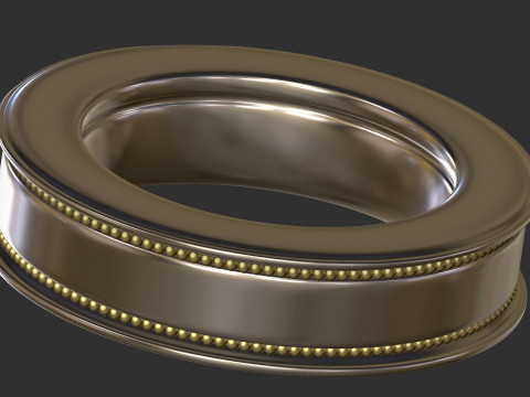 Silver ring with combined decorative ornaments 3D 프린트 모델