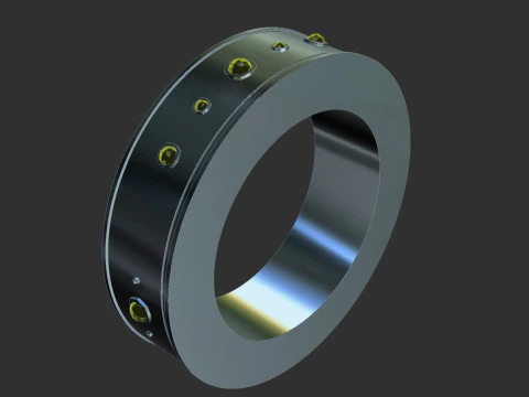 Prosty pierścionek z zielonego kamienia Model do druku 3D