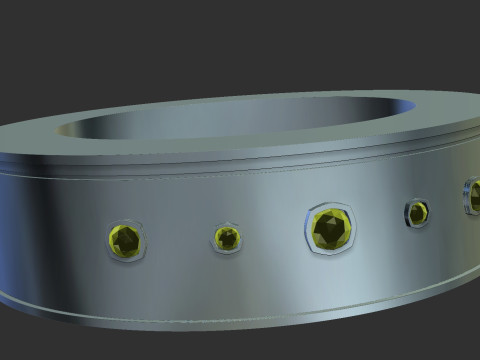 Simple Green Stone Ring 3D Принт Модель