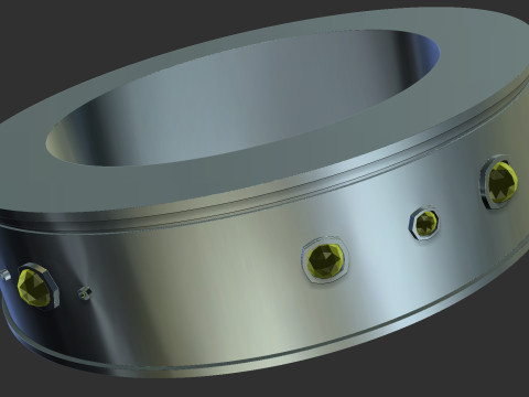 Simple Green Stone Ring 3D Принт Модель