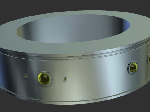 Simple Green Stone Ring 3D Принт Модель