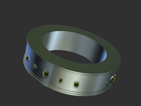 Simple Green Stone Ring 3D Принт Модель