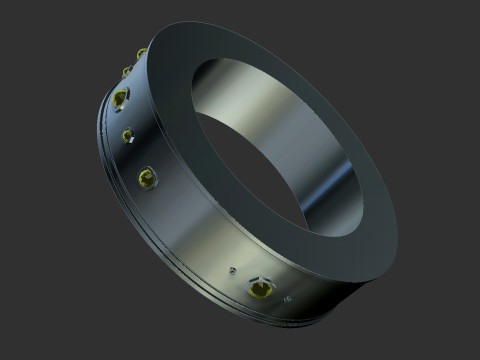 Simple Green Stone Ring 3D Принт Модель