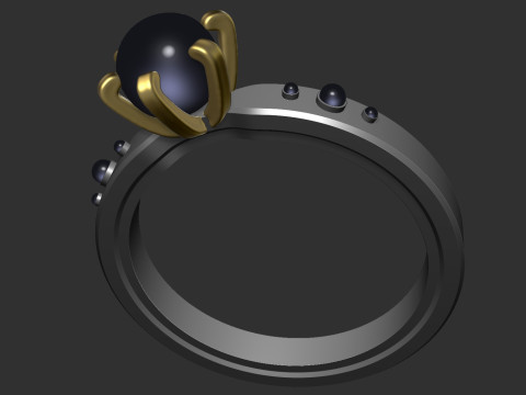 Simple blue Stone Ring with gold 3D प्रिंट मॉडल