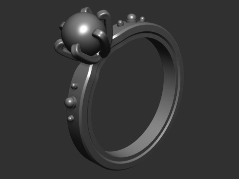Simple blue Stone Ring with gold 3D प्रिंट मॉडल