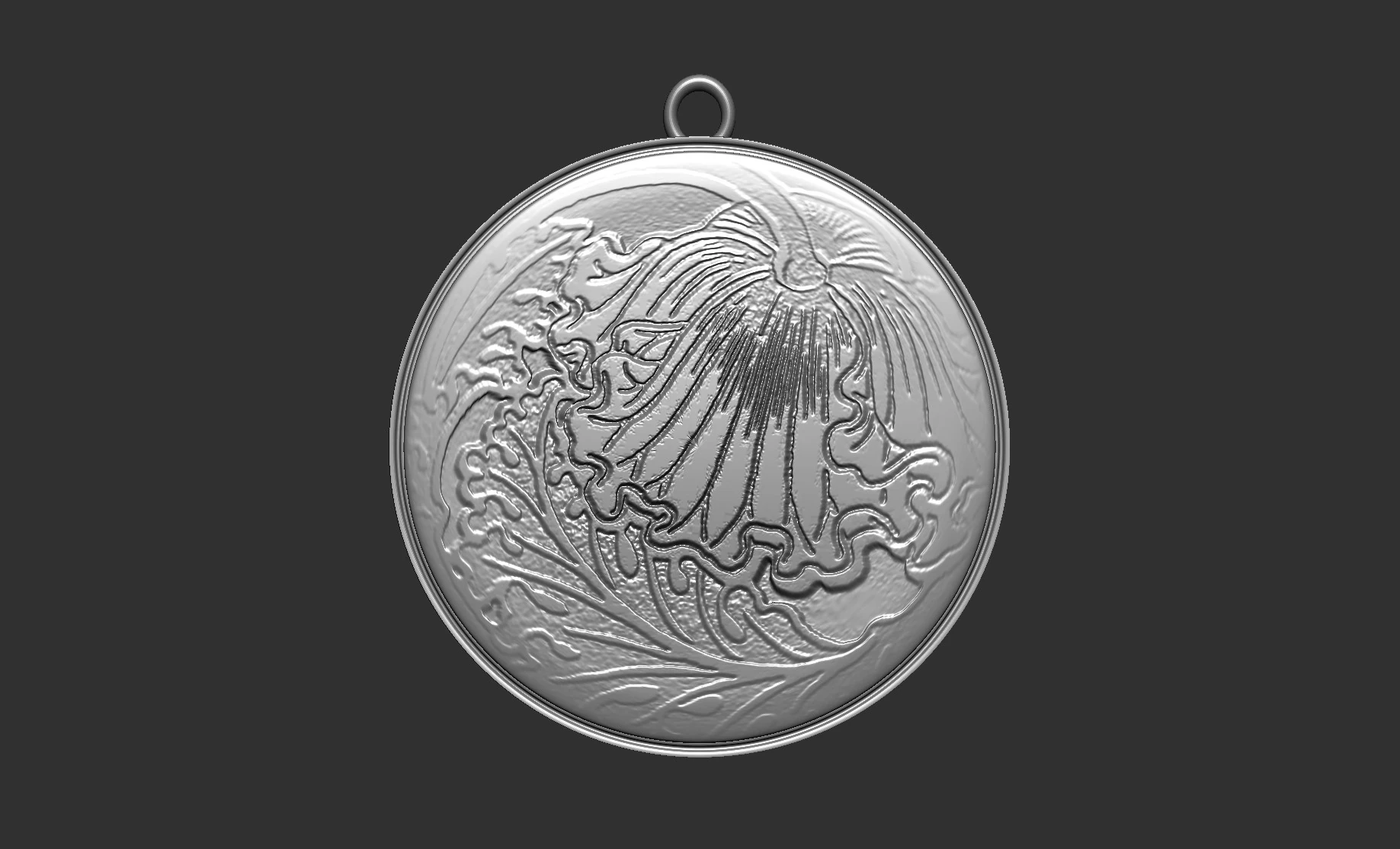 Pendant with a floral motif 3D Print Model .c4d .max .obj .3ds .fbx .stl .blend