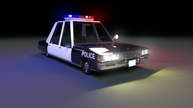 cartoon chevrolet caprice police low-poly 3D Модель .c4d .max .obj .3ds .fbx .stl .blend 