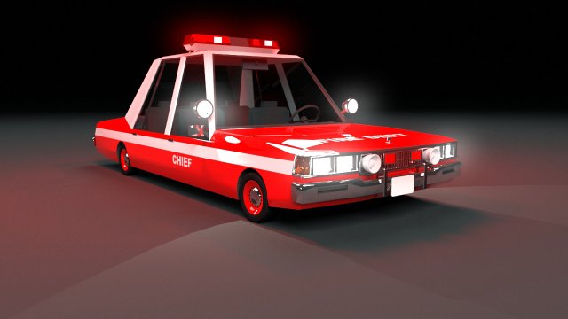 cartoon chevrolet caprice fire department low-poly 3D Модель .c4d .max .obj .3ds .fbx .stl .blend 