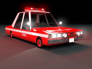 cartoon chevrolet caprice fire department low-poly 3D Model