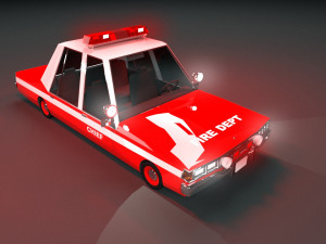 cartoon chevrolet caprice fire department low-poly 3D Модель