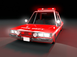 cartoon chevrolet caprice fire department low-poly 3D Модель