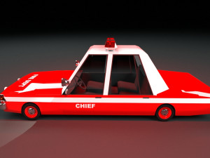 cartoon chevrolet caprice fire department low-poly 3D Модель