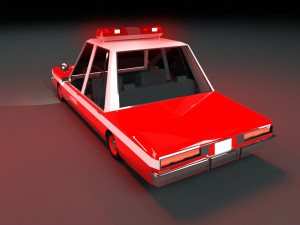 cartoon chevrolet caprice fire department low-poly 3D Модель