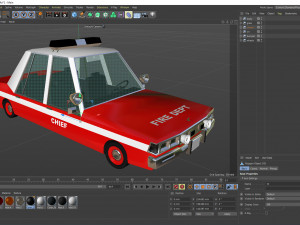 cartoon chevrolet caprice fire department low-poly 3D Модель