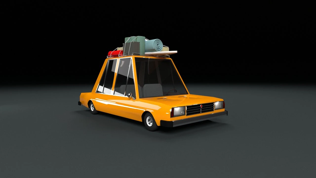 low poly cartoon car low-poly 3D Model .c4d .max .obj .3ds .fbx .stl .blend 