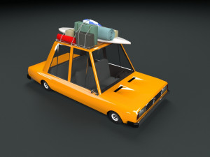 low poly cartoon car low-poly Model 3D