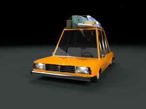 low poly cartoon car low-poly Model 3D