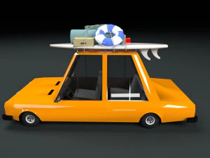 low poly cartoon car low-poly 3D Model