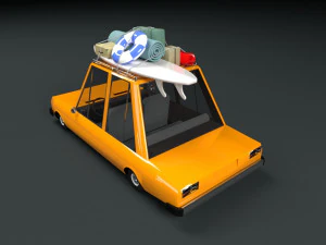 low poly cartoon car low-poly 3D Model