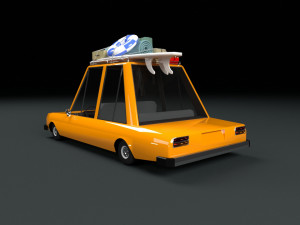 low poly cartoon car low-poly Model 3D