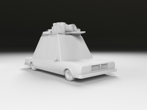 low poly cartoon car low-poly Model 3D